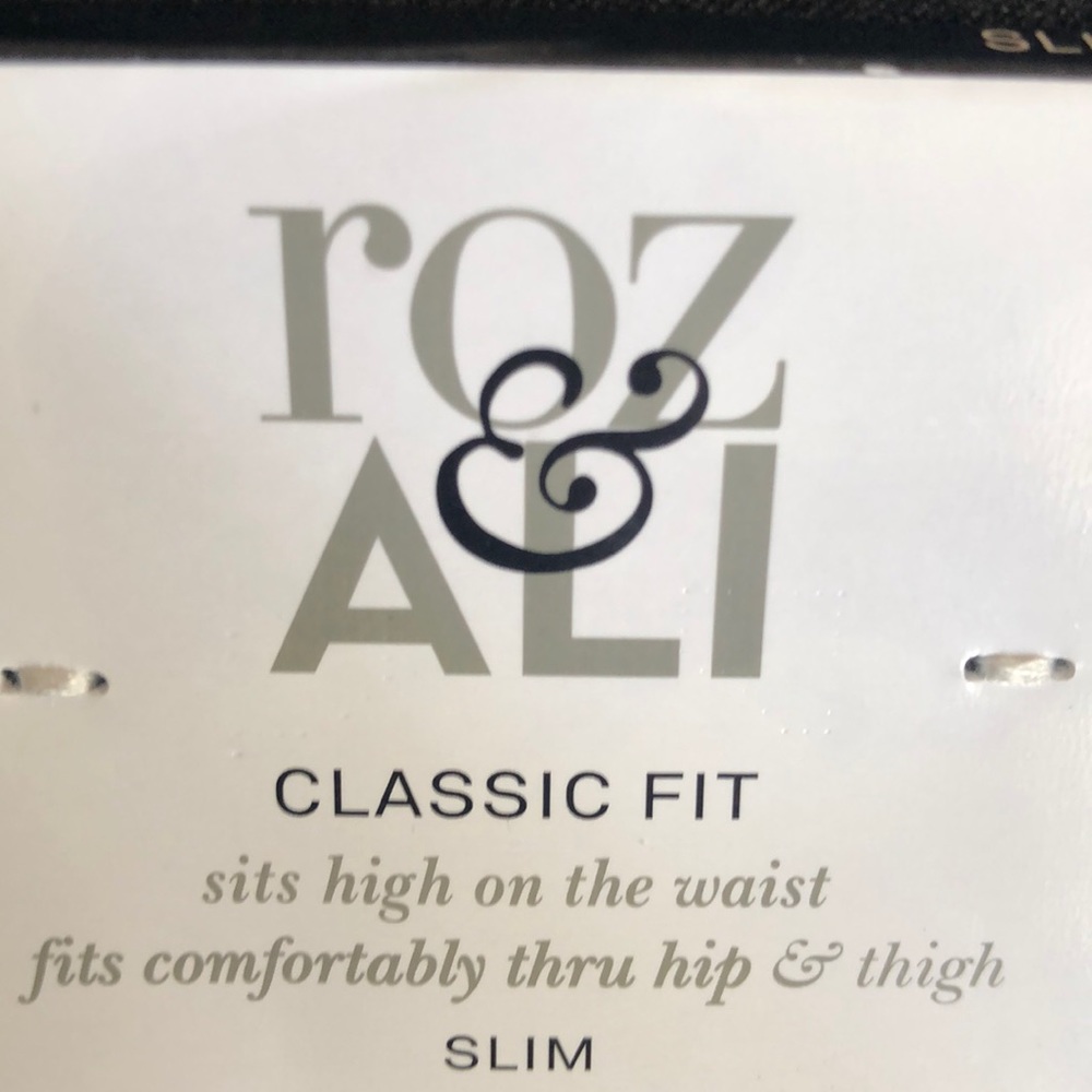 Roz & Ali Classic Fit Slim Gray Pants - Picture 4 of 5
